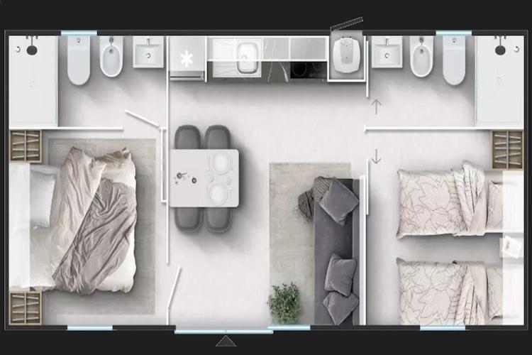 Mobile Home Mediteran Superior By The Pool In Caravan Park Strasko, Novalja Bagian luar foto
